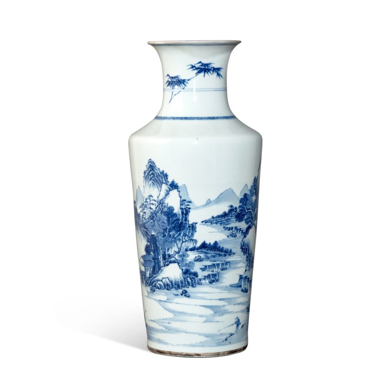 清康熙末 / 雍正初 青花山水高士圖瓶 - 图4