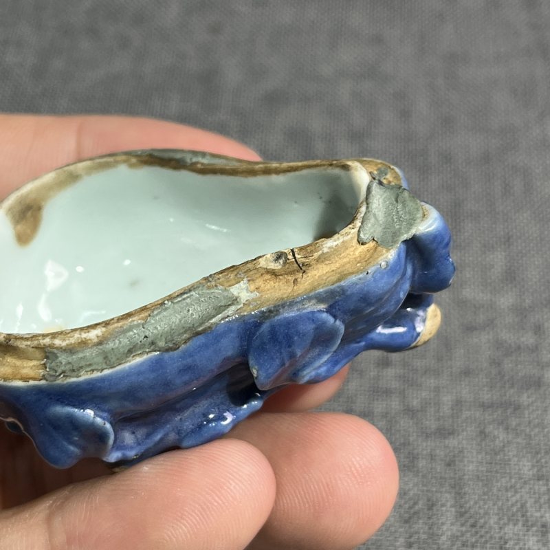 清中期青花佛手瓜水呈 - 图12