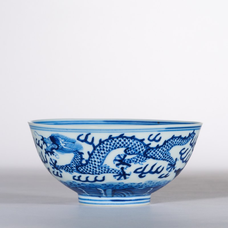 清光绪 青花龙纹碗 - 图3