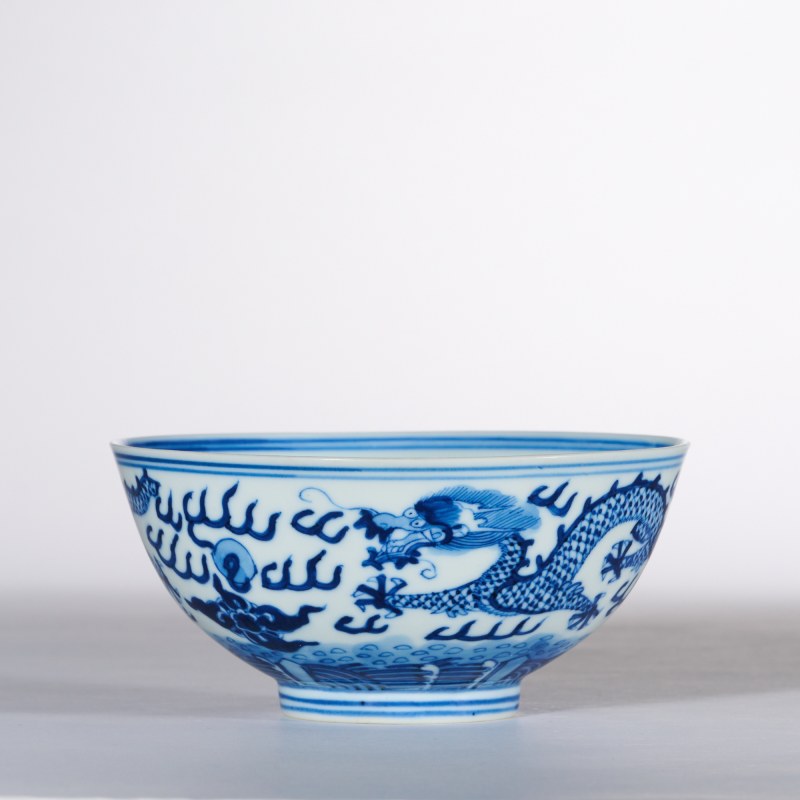 清光绪 青花龙纹碗 - 图4