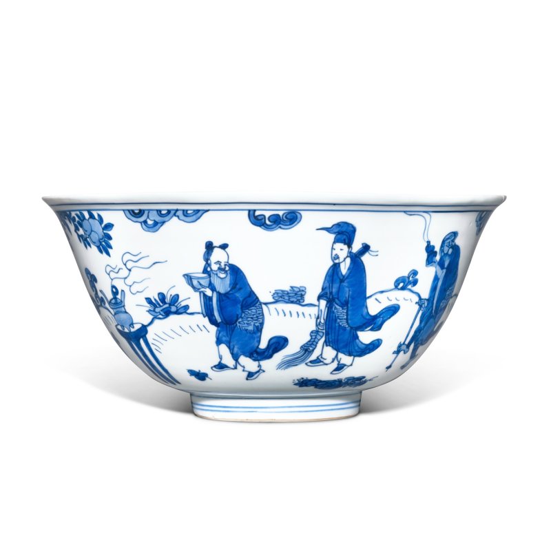 明萬曆 青花八仙祝壽圖盌 《萬曆年製玉堂佳器》款 - 图2