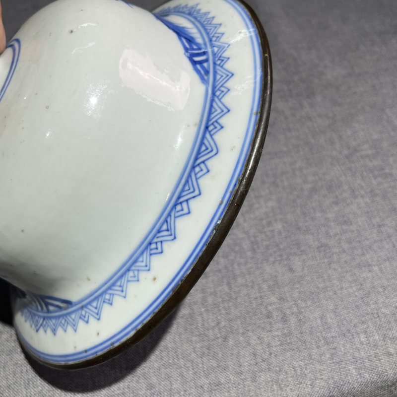 清光绪青花人物故事将军罐 - 图8