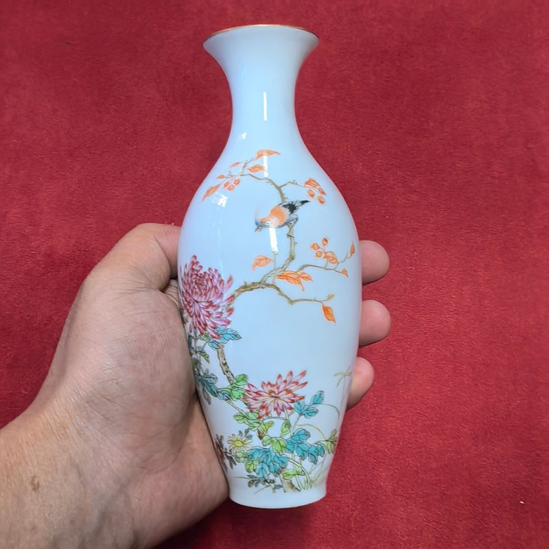 民国 粉彩花鸟纹瓶 - 图6