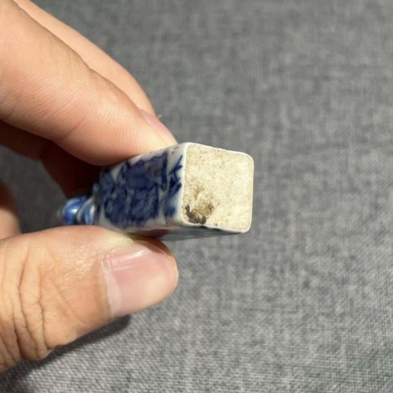 清中期青花人物印章一对 - 图9