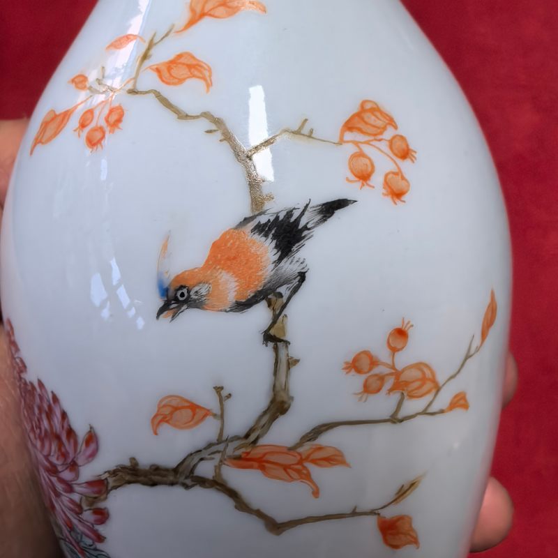 民国 粉彩花鸟纹瓶 - 图7