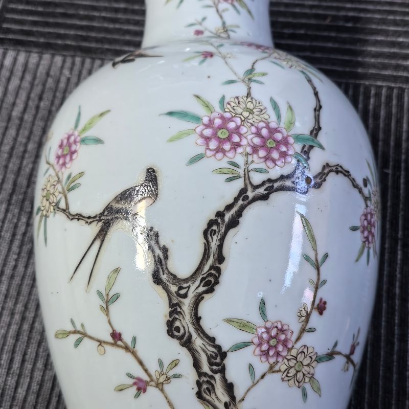 清晚期-民国 粉彩梅花纹瓶 - 图8