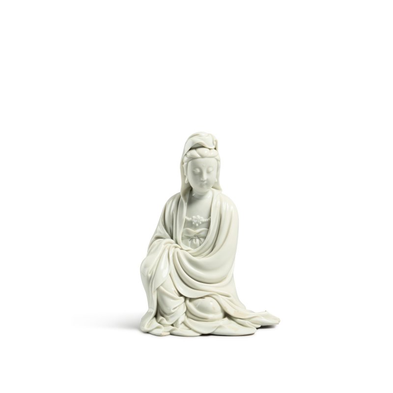 清十八 / 十九世紀 德化白釉觀音坐像