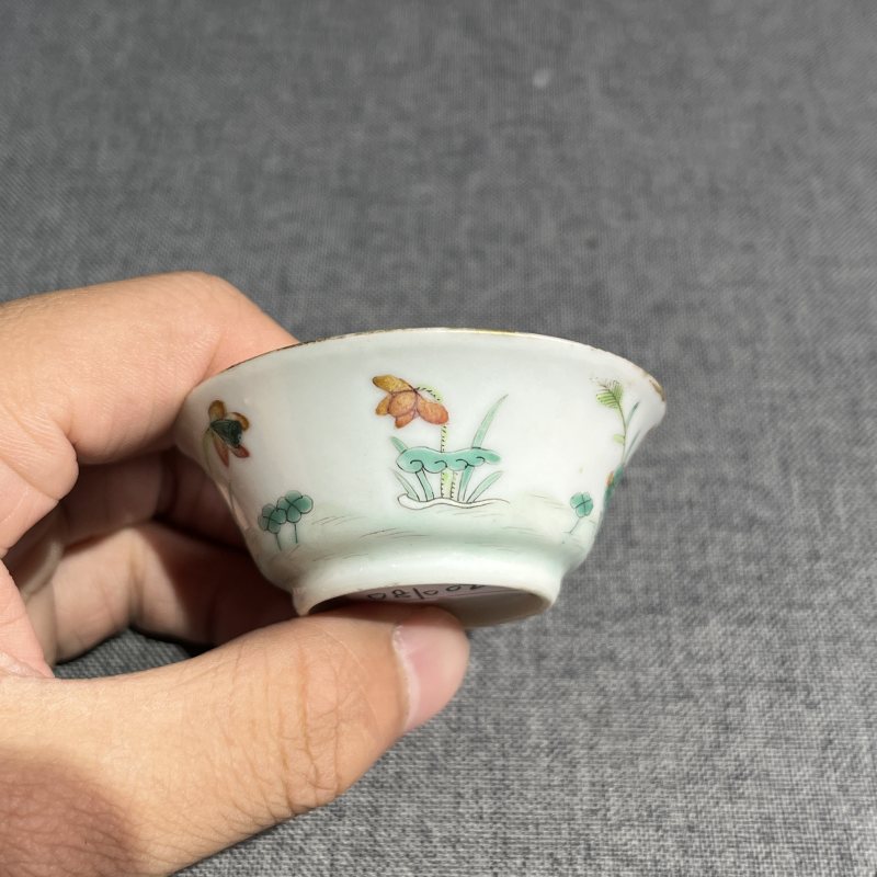 清中期粉彩茶圆一对 - 图5