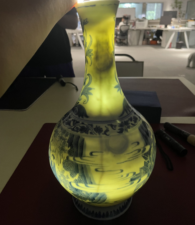 明崇祯 青花竹林七贤赏瓶 - 图10