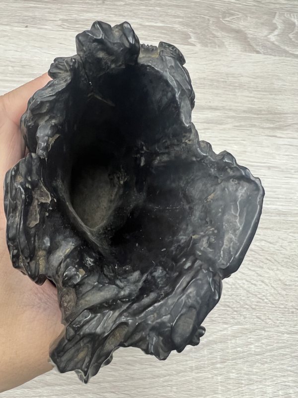 清 紫檀隨形筆筒 - 图6