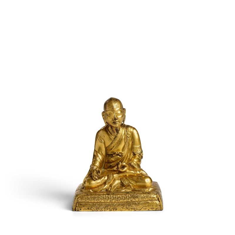十八世紀 漢藏鎏金銅喇嘛坐像 | A SINO-TIBETAN GILT-BRONZE FIGURE OF A LAMA - 图6