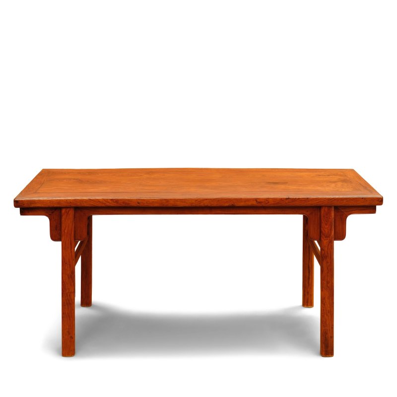 清晚期 黃花梨夾頭榫平頭案 | A LARGE HUANGHUALI ALTAR TABLE - 图4