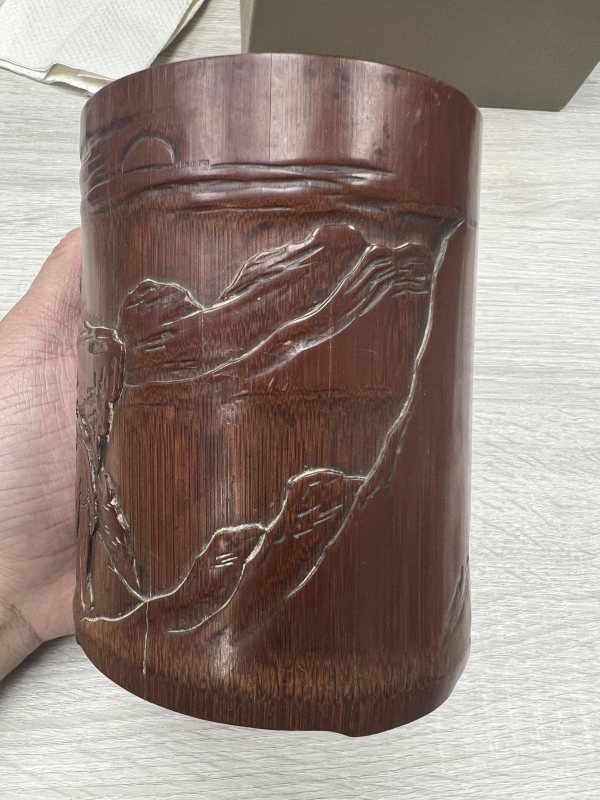清 指日高升竹筆筒 - 图4