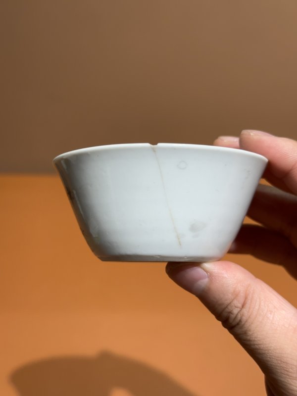 清雍正 墨彩山水纹马蹄杯 - 图4