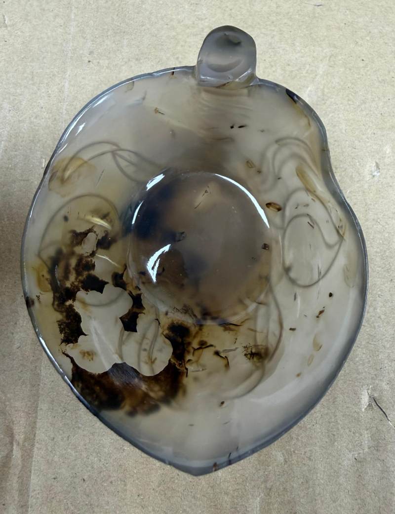 明 瑪瑙雕桃紋桃形杯 - 图6