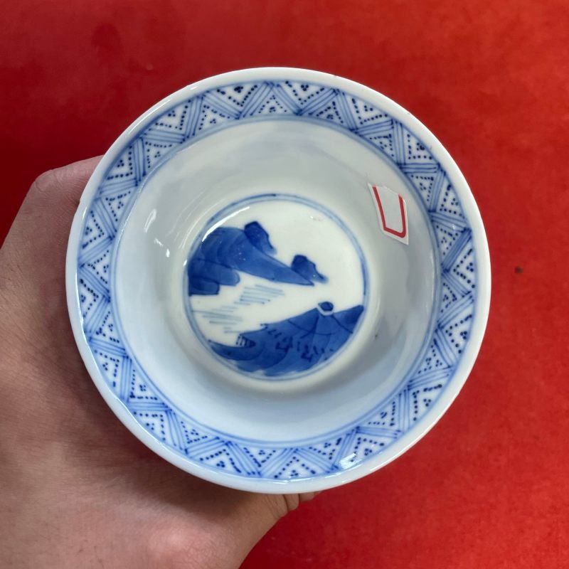 清光绪 青花狩猎图小杯四只 - 图22