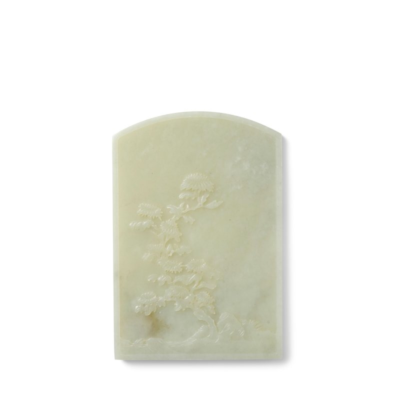 十八世紀 白玉雕童子洗象圖插屏 | A WHITE JADE 'ELEPHANT AND BOYS' TABLE SCREEN - 图4