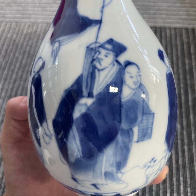 清光绪 青花杂耍图锥把瓶 - 图10