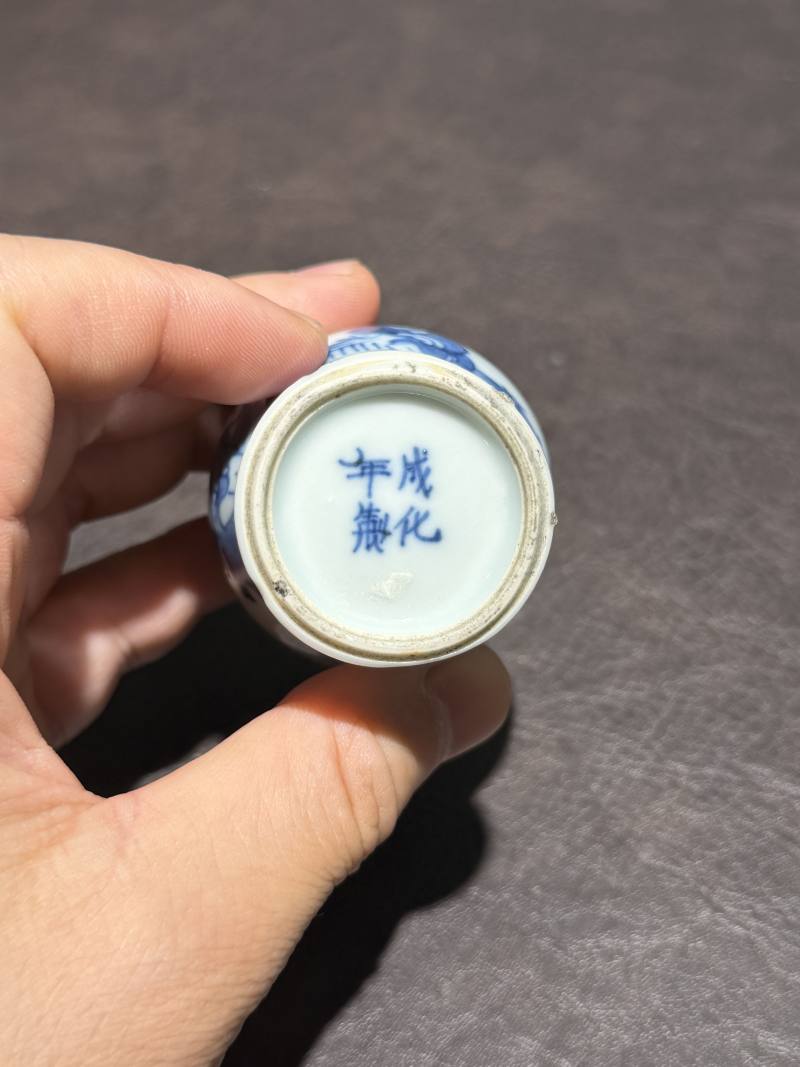 清中期 青花婴戏图将军罐 - 图13