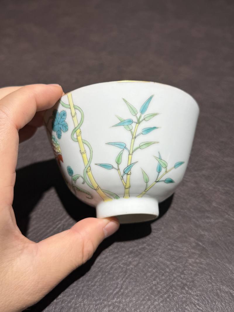 清光绪 粉彩癞瓜纹茶碗 - 图5
