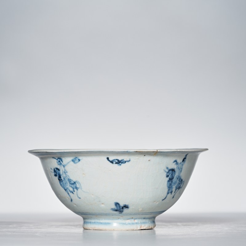 明 青花高士骑驴图小碗 - 图3