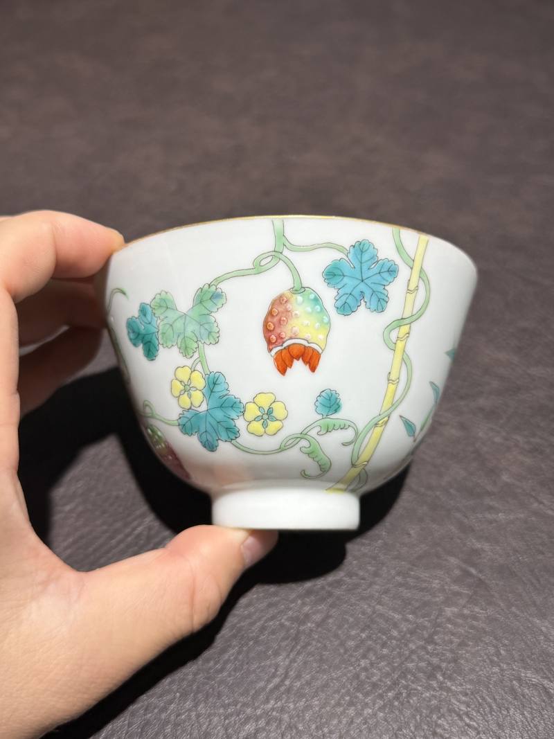 清光绪 粉彩癞瓜纹茶碗 - 图6