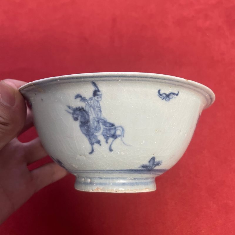 明 青花高士骑驴图小碗 - 图9