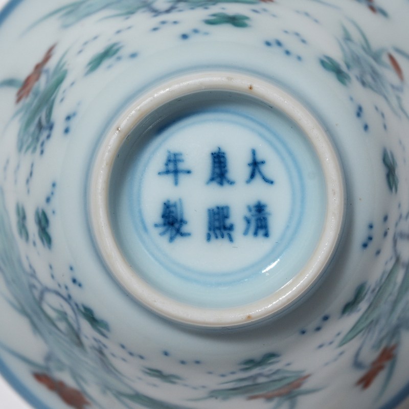 清康熙 斗彩荷塘清趣纹杯 - 图6