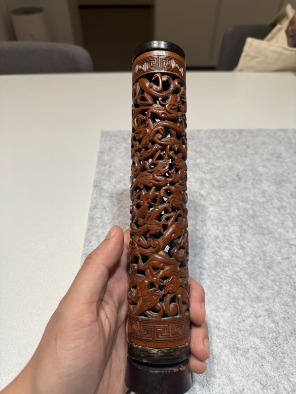 18世紀 螭龍紋竹香筒 - 图2