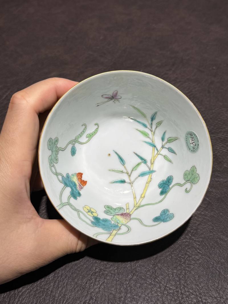 清光绪 粉彩癞瓜纹茶碗 - 图7