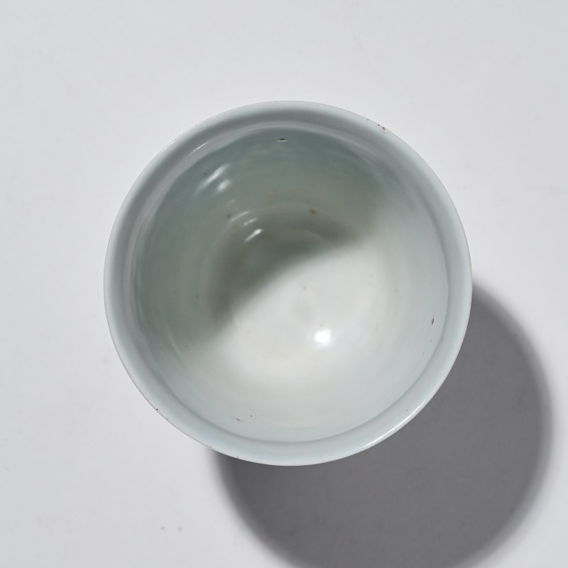 清康熙 青花折枝花卉纹杯 - 图5