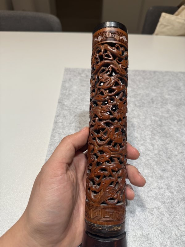 18世紀 螭龍紋竹香筒 - 图3
