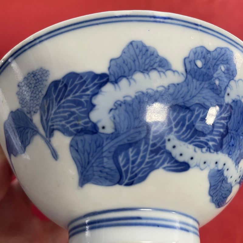 民国 青花蚕食图碗 - 图12