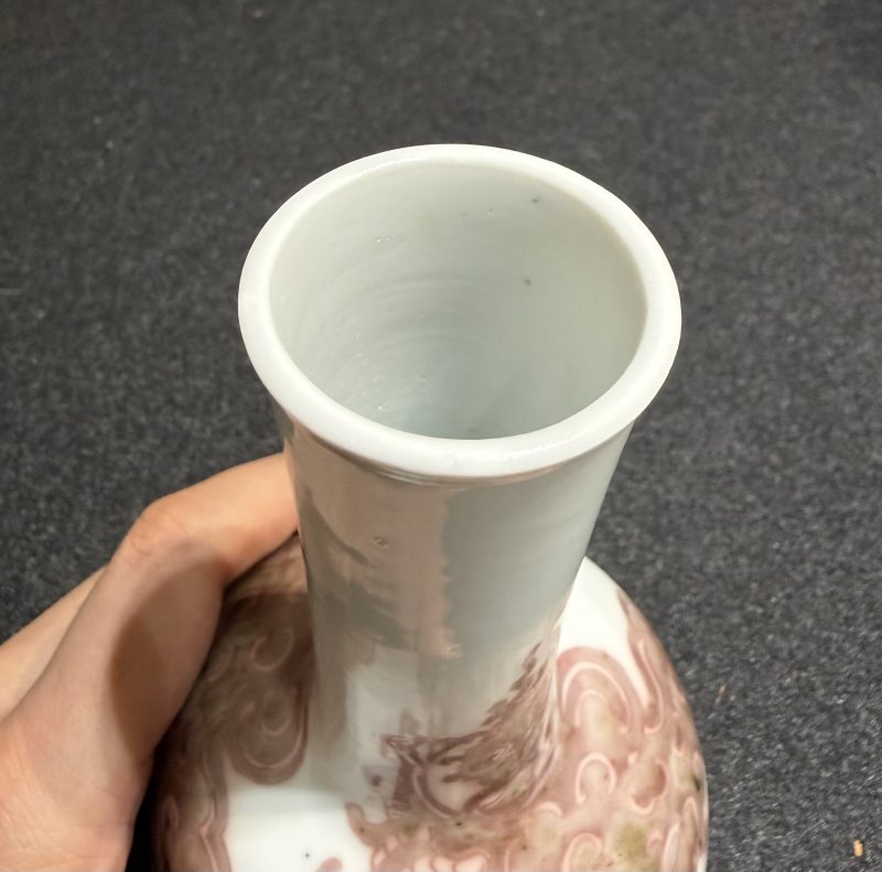 清康熙 青花釉裏紅搖鈴尊 - 图8