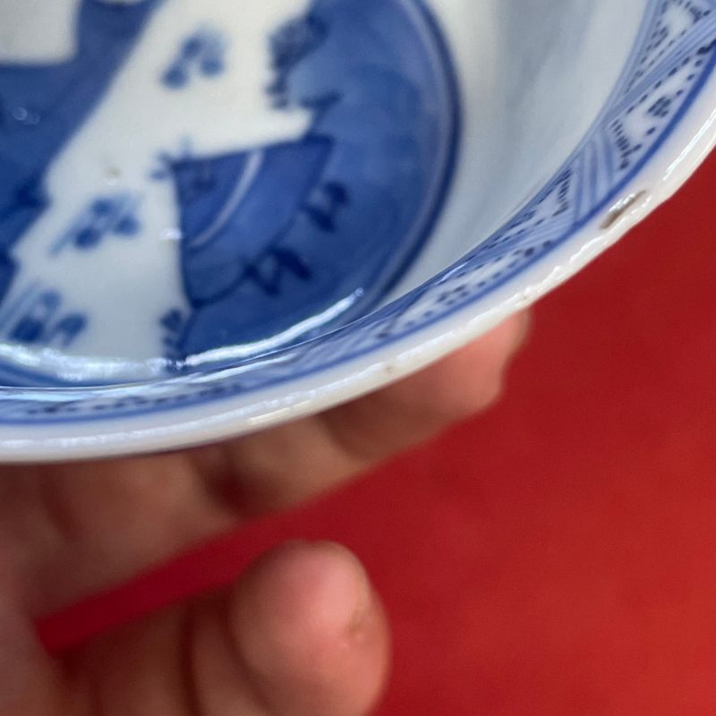 清光绪 青花狩猎图小杯四只 - 图27