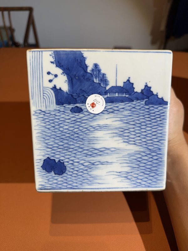清道光 青花赤壁赋诗文水指 - 图3