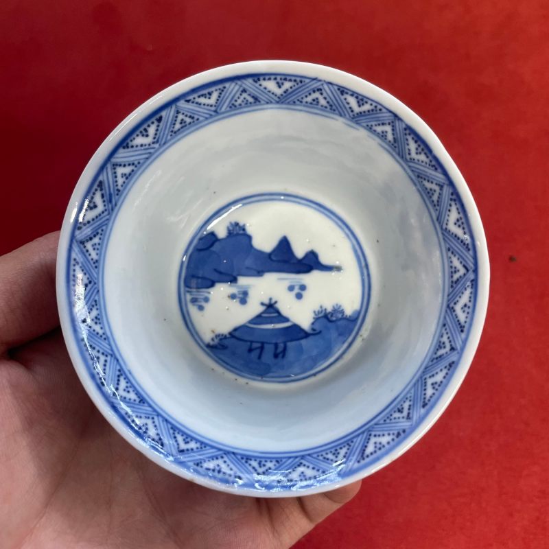 清光绪 青花狩猎图小杯四只 - 图18