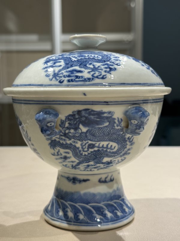 清光緒 青花團龍紋暖鍋 - 图5