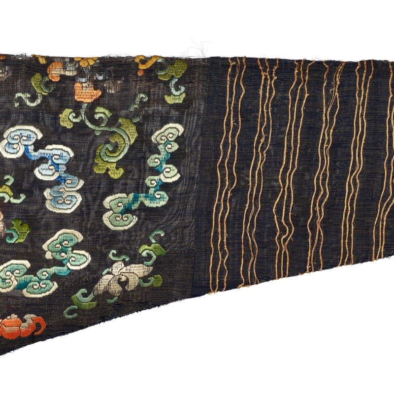 十九世紀 石青地納紗繡雲蝠龍紋朝袍 | A MIDNIGHT-BLUE EMBROIDERED GAUZE COURT ROBE, CHAO PAO - 图4