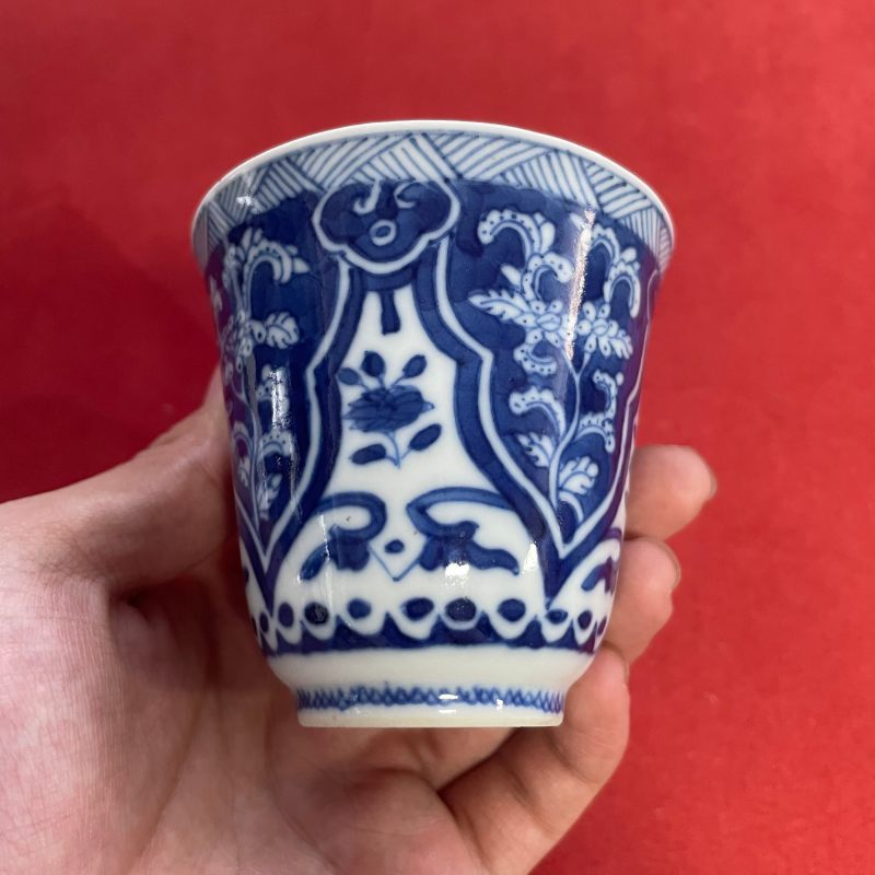 清康熙 青花折枝花卉纹杯 - 图7