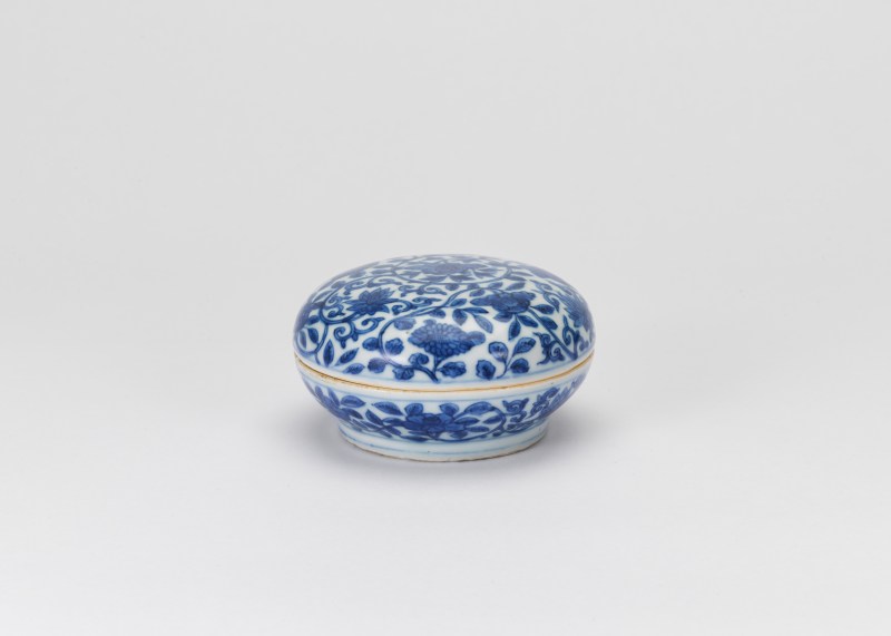 明萬歷 青花花卉紋印盒 - 图1