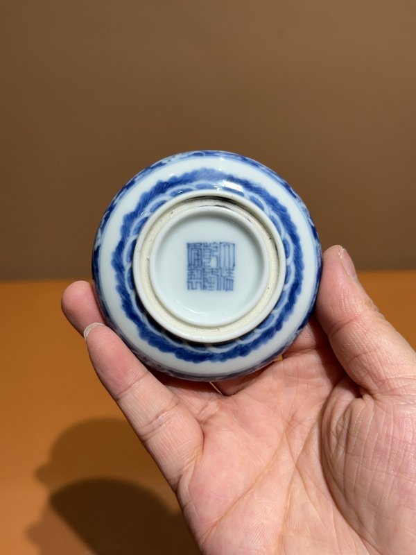 民国 青花龙凤呈祥纹印泥盒 - 图7