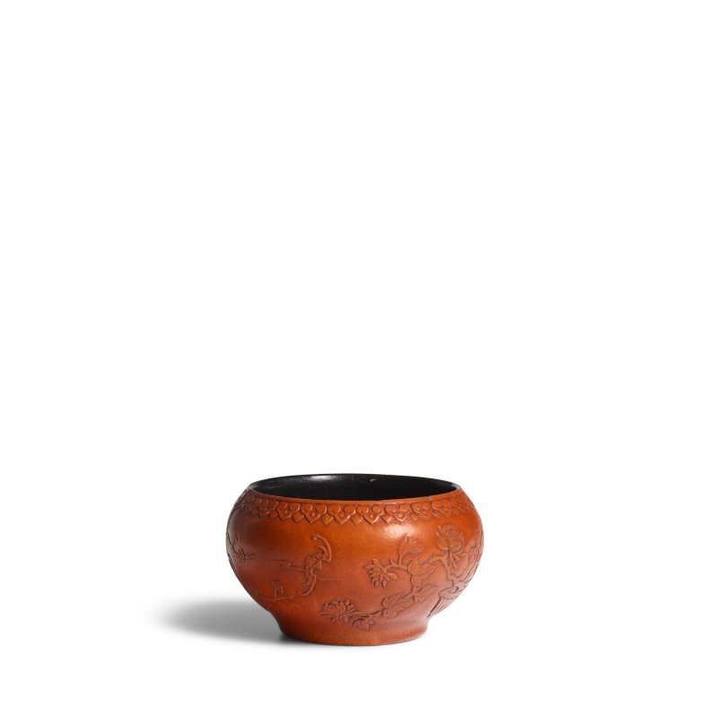 清道光 「定府行有恒堂珍賞」款 匏製博古天瑞圖缽 | A SMALL GOURD 'TIAN RUI TU' ALMS BOWL - 图3