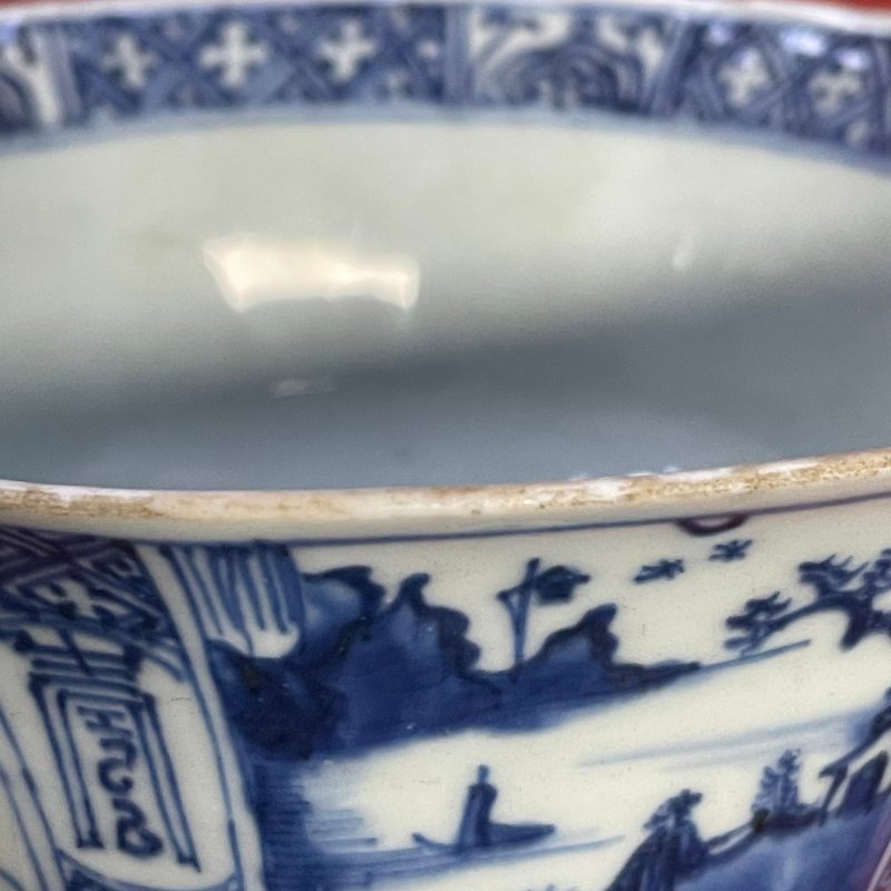 清康熙 青花山水花卉纹碗 - 图21