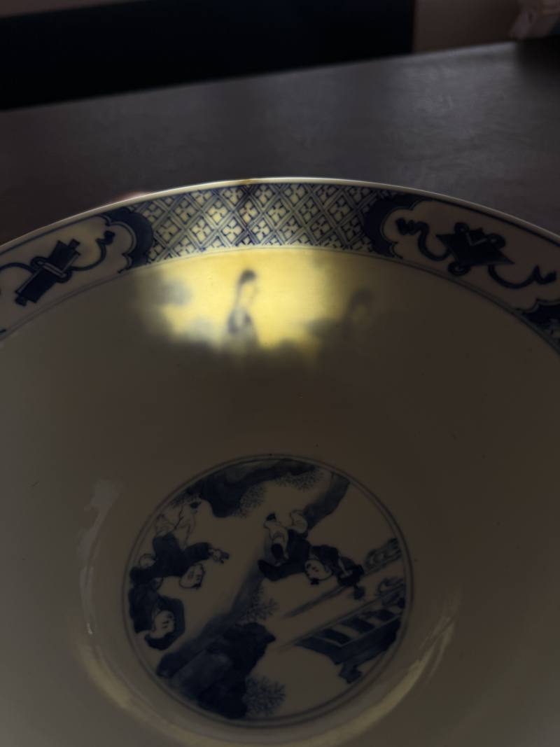 清康熙 青花人物图大碗 - 图16