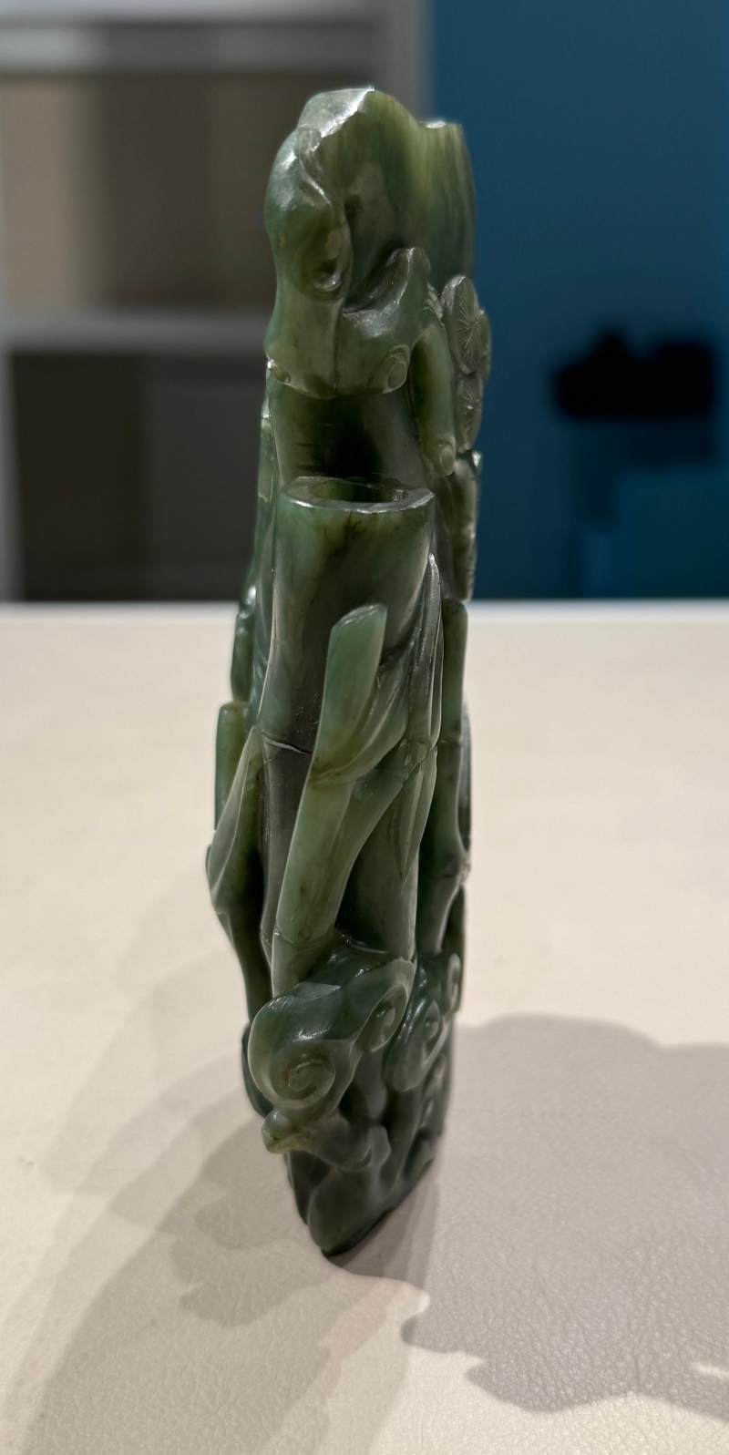 清 碧玉松竹梅花插 - 图4