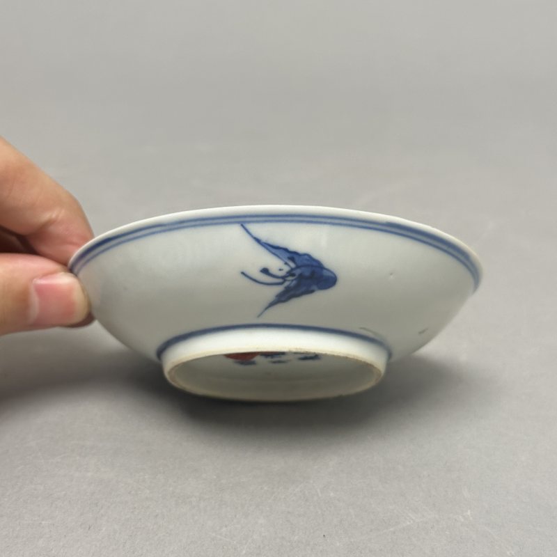 清光绪 青花洪福齐天盘一对 - 图3