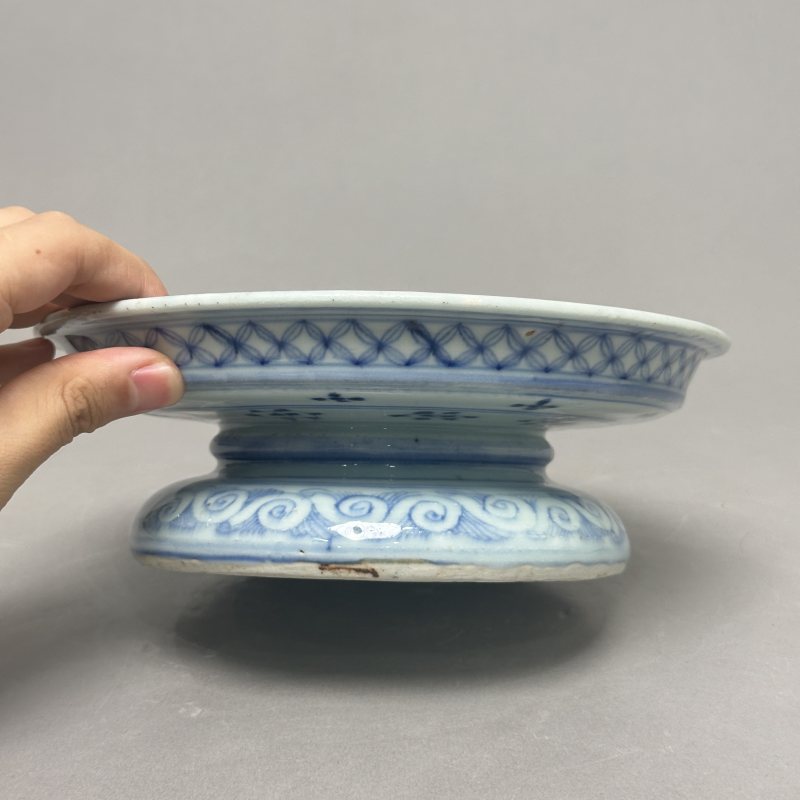 清雍正 青花花鸟供盘 - 图3