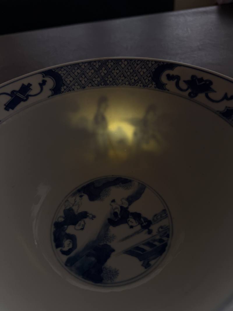 清康熙 青花人物图大碗 - 图17