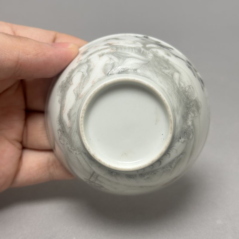 清雍正 墨地粉彩西洋人物杯碟一套 - 图5